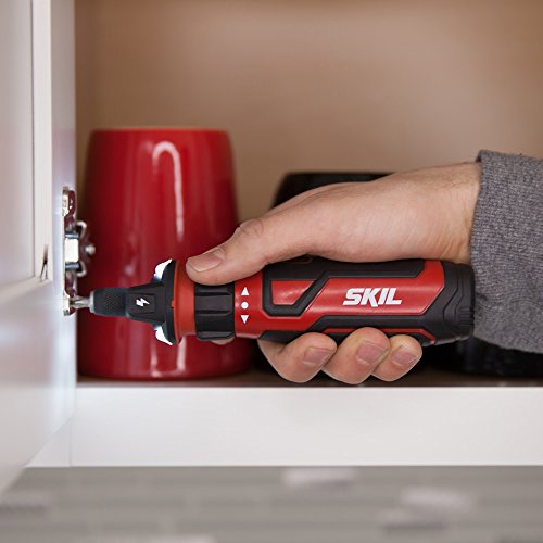 SKIL Rechargeable 4V Cordless Screwdriver with Circuit Sensor Technology, Includes 9pcs Bit, 1pc Bit Holder, USB Charging Cable - SD561201