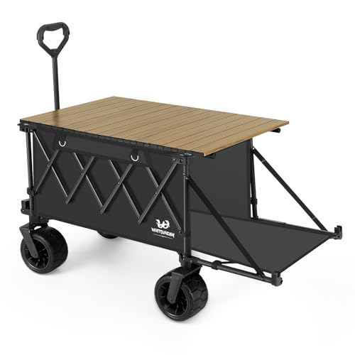 アウトドアワゴン 【後部展開可】特大容量300L 耐荷重200kg 長物対応 キャリーワゴン 【ベアリング付き】 ワンタッチ収束型 自立収納 キャリーワゴン キャリーカート キャンプカート Tail TB