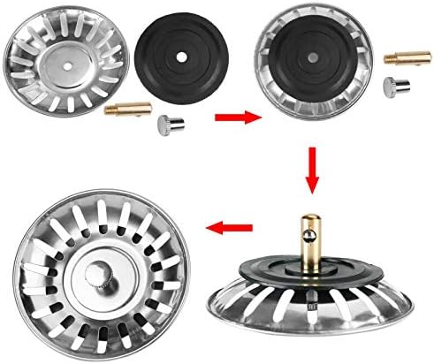 TOOLSTAR Sink Strainer, 82MM Stainless Steel Kitchen Sink Strainer Plug Prevent Blocked Drains & Unwanted Smells in The Kitchen - Image 3
