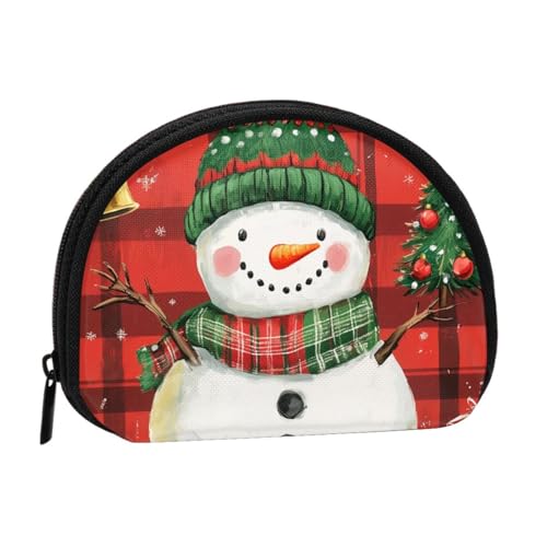 Portable Coin Purse Snowman-Bell-Christmas-Tree Mini Zippered Money Pouch Card Holder