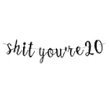 Generic Shit You're 20 Banner - Funny 20th Birthday Sign, Black, Standard Banner, Wall Mount, Indoor, Birthday, Unisex