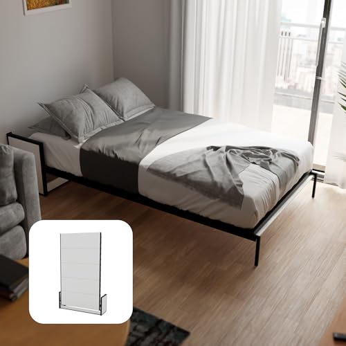 Wallbedking Cama Abatible Studio Vertical 120x190cm con Pistones a Gas, Marco Metálico Fuerte, Capacidad 300 kg, Ideal para Habitaciones Pequeñas o Estudios, Ahorro de Espacio, No Incluye Colchón