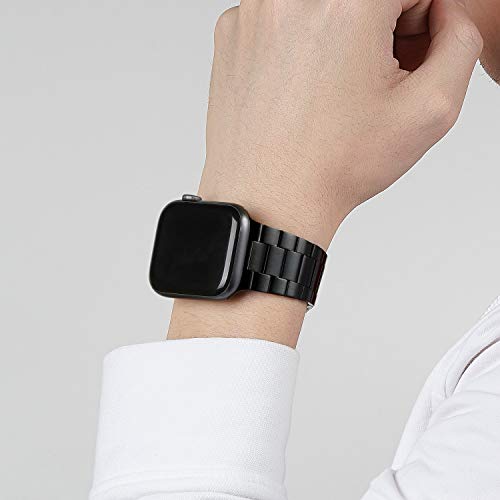 iiteeology Compatible with Apple Watch Band 49mm 45mm 44mm, Upgraded Solid Business Stainless Steel Band for Apple iWatch Series 9/8/7/Ultra,Black - Thumbnail 7
