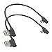 Seadream Angled USB C cable,10 Inch Nylon Braided Right Angle Type C USB Data Charging Cable for Galaxy Note 8 S8 S8+, Pixel, Moto Z, LG G6 G5 V20 Nexus 5X 6P and More (2Pack Black)