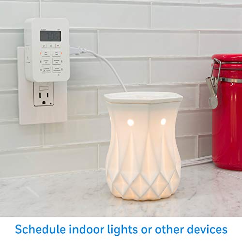 Ultrapro Daysmart Indoor 7-Day Plug-In Digital Timer, Custom Settings, Presets/Countdown, 2 Grounded Outlets, Battery Backup, Ideal For Lamps, Small Fixtures, Seasonal Lighting, Led, 40958 #TOP4