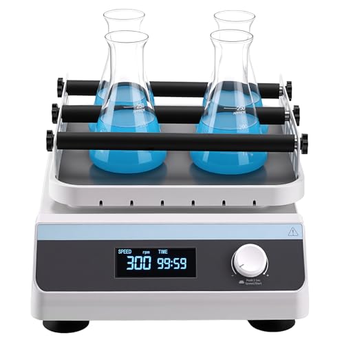 PER4MANCE Laboratory Orbital Shaker with 20mm Amplitude, 40-300rpm Adjustable Speed, 2KG Capacity, LCD Display, Timer(1min-23h59min) & Continuous Mode for Lab Use