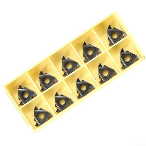 UrbanHui Lathe Inserts 16ER AG55 Steel Thread Cutting Tight Tolerance Easy Replace Long Life Grinder Compatible 6mm Pack of 10 Industrial Use