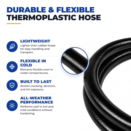 Flame King 120-inch Propane Thermo Plastic Hose Assembly, 3/8-inch ID, 3/8-inch MPT X 1/2-inch Female Flare, for RVs and Travel Trailers by Flame King - Used condition - Image 7