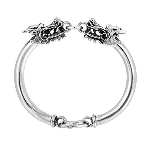 AeraVida Twin Dragon Thai Yao Hill Tribe Fine Silver Bangle Bracelet