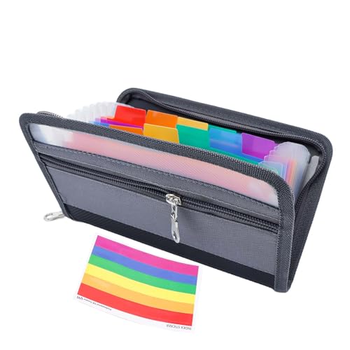 NatSumeBasics Organizador de notas de cupão de recibo, 12 abas, pasta de arquivos sanfonada, organiz