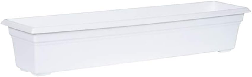 White 36" Plastic Countryside Flower Box Planter