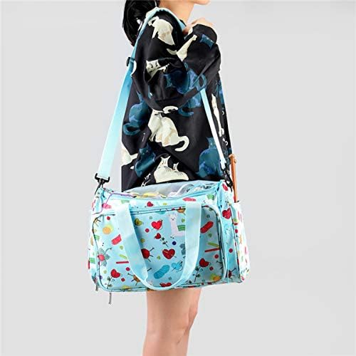 Coopay Knitting Bag Accessories Organiser, Large Yarn Storage Bag, Craft Tote with Plenty Space and Compartments, for Knitting Crochet Project, Water Tight Wool Holder Pockets - Sheep