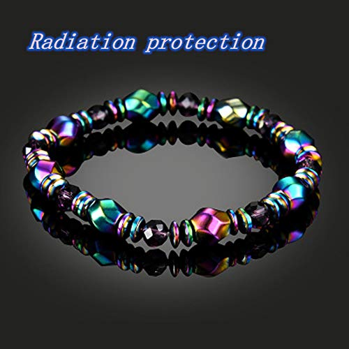 Kaxue Radiation-Proof Magnetic Bracelet, Natural Stones Beaded Magnetic Bracelets, Crystal Jewelry Healing Bracelets For Weight Loss, Adjustable Elastic Bracelets To Protect Radiatio Damage (Colorful) #TOP1
