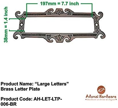 Adonai Hardware Large Letters Decorative Brass Letter Plate (Antique Brass)