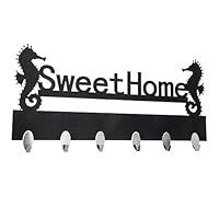Levemolo Seahorse Hook Key Hanger Wall Mounted Hooks Wall Storage Shelf Hangers for Clothes Multi Purpose Storage s Coat Sea Decor Bag Modern Acrylic Black