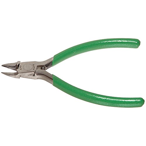 Xcelite Ms543Jv Relieved Tapered Head Cutter, Diagonal, Flush Jaw, 4" Length, 15/32" Jaw Length, Green Cushion Grip, Carded #TOP14