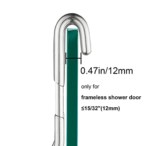 Lasshswa 2 Pcs Over Shower Glass Door Hooks, Stainless Steel Rack Hooks, Shower Squeegee Hooks, Towel Hooks For Bathroom Frameless Glass Shower Door #TOP2
