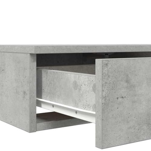 Cajones de cama multiusos con acabado texturizado gris concreto de 150 cm de largo 6