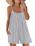AUTOMET Rompers For Women Vacation Beach Summer Shorts Jumpsuits Overalls 2025 Trendy Dress Fashion Spring Break Outfits Grey L
