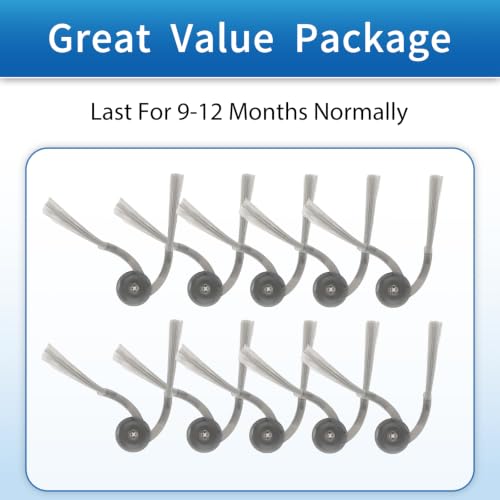 (10 Pack) QV 35A Replacement Side Brushes for Roborock QV 35A/ QV 35S/ Q10 S5/ Q10 X5/ Q7 M5/ QRevo Curv/ S5X/ 5A1/ 5XC/ QRevo S5V/ QRevo Edge/ S5A/ Saros 10R/ Saros 10/ Saros Z70 Robot Vacuum by SORACEDO - Used condition - Image 6