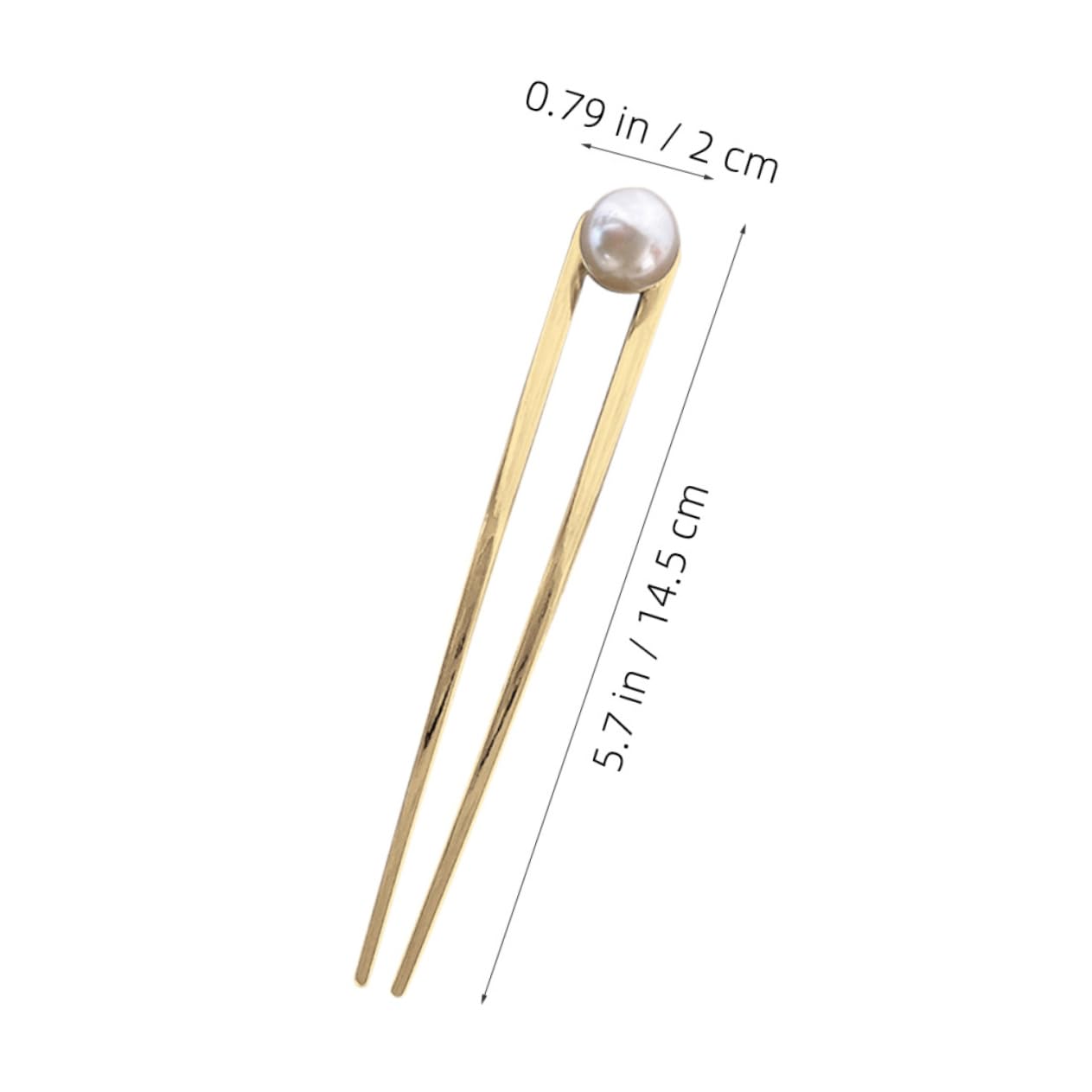 2pcs Long U-Shaped Hair Sticks Pearls Large Vintage Updo Hair Forks for Women and Girls Metal Accessories for Bun Styling