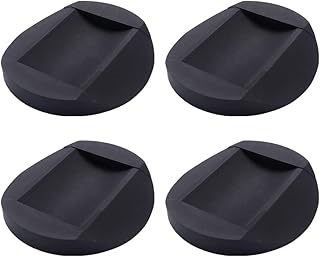VooGenzek 4 Piezas Tazas de Goma para Muebles, Almohadillas Protectoras de Goma para Pies, Antivibración Lavadora, Protectore de Piso para Suelos, Camas, Sofás, Sillas, Ruedas, Negro