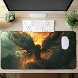 Gaming Mouse Mat Black Mountain Wings, Large mouse Pad 800x400mm Thickness 3MM, Improved Precision and Speed, Non-Slip Base Mousepad with Stitched Edges for Gaming, Office & Home