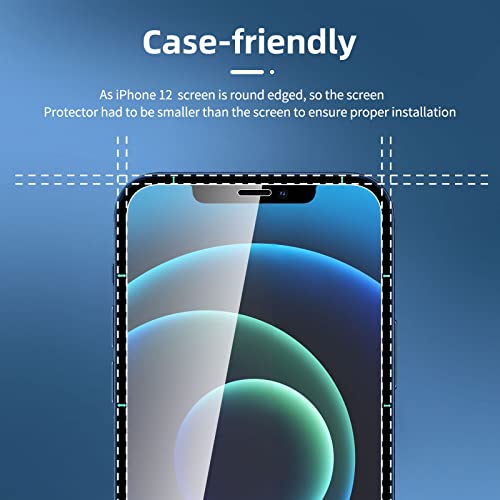 NEW'C 4 Pack, 2 Pack for iPhone 12 Screen Protector (6.1 inch) + 2 Pack Camera Lens Protector - Image 4