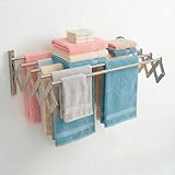 Marctani Tendedero Extensible Pared Acero Inoxidable - Tendederos Plegables...