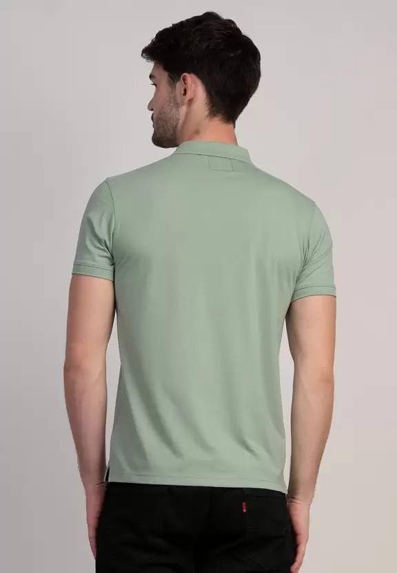 Image of COLDPLAY Men's Cotton Blend Solid Polo T-Shirt | Men's Half Sleeve Polo T-Shirt