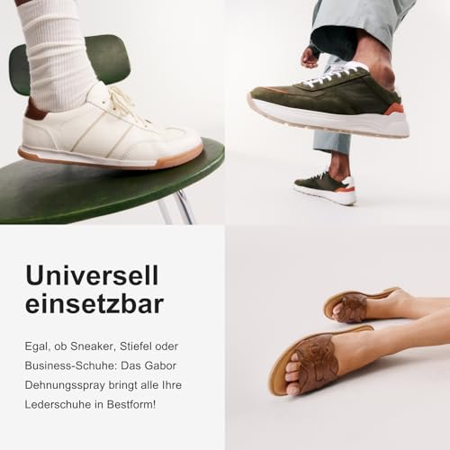 Gabor Shoe Stretch Dehnungsspray für Lederschuhe 125 ml, Lederdehner-Spray weitet enge Lederschuhe, Schuhdehner beseitigt Druckstellen, gegen drückende Schuhe, schnelle Schuhdehnung, beugt Blasen vor