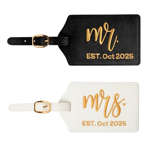 Mr & Mrs Est Luggage Tag with Date, Wedding Gift