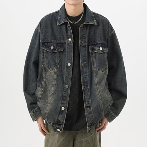 Chaqueta de mezclilla para hombre estilo vintage lavado miniatura 4