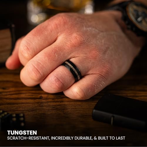 Manly Bands: Men's Antler Wedding Bands and Rings - Made With Real Deer Antlers - Designed for Hunters and Wilderness Enthusiasts4