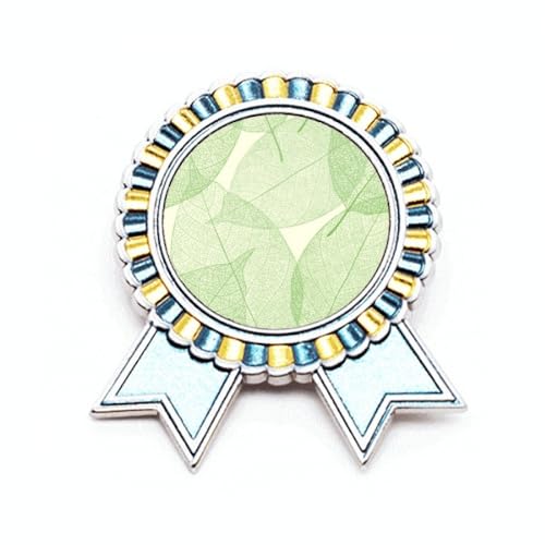Broche verte et blanche métal taille M bijou de veste femme motif végétal