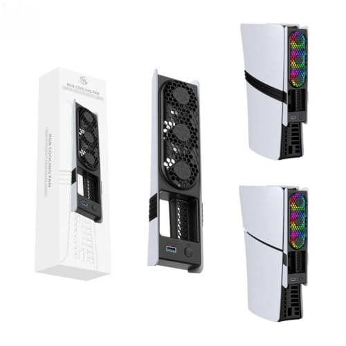 CORDOL �z���C�g PS5 Pro PS5 Slim �Ή���p�t�@�� ���ʒ��� RGB ���͋C���C�g USB ���݃|�[�g �ᑛ�����M���Ӌ@�� �f�B�X�N�f�W�^�������f���݊���̓I�Ȑ��i���@�ɂ��Ă͐��@�}�����Q�Ƃ������� (�z���C�g,1)