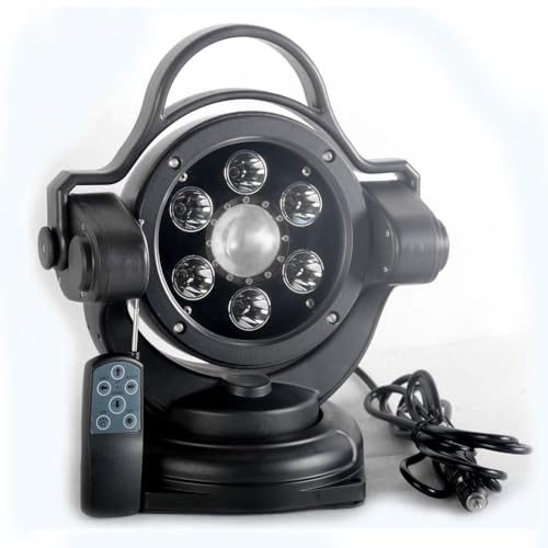Led Search Light 11 Inch 90W 360 Degrees Rotating Remote Control 9-32V Work Lamp Spot Driving Lights Fog Lamps Offroad Lights Hunting SUV ATV 4wd Truck Boat Lighting by FSYF - Used condition - US$99.36