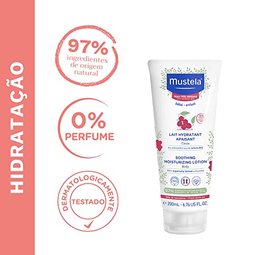 Mustela Hidratante Calmante 200Ml - Creme Infantil Sem Fragrância Para Pele Muito Sensível E Sensibi