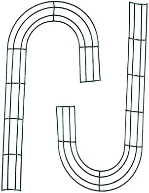 SOHAIL Candy Cane Shaped Wire Wreath Frame,Metal Floral Flower Wreath Frames Form J Letter Making Rings for DIY Christmas New Year Party Home Outdoor Ornaments Decor (16 inch,2PCS)