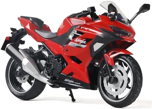 Risopen 1:12 Scale Model Motorcycle for Kawasaki Ninja 400 Plastic with Diecast Motorcycle Model No Assembly Required Moto Mini Finished Motorrad for Adult Kid Boy (Red)