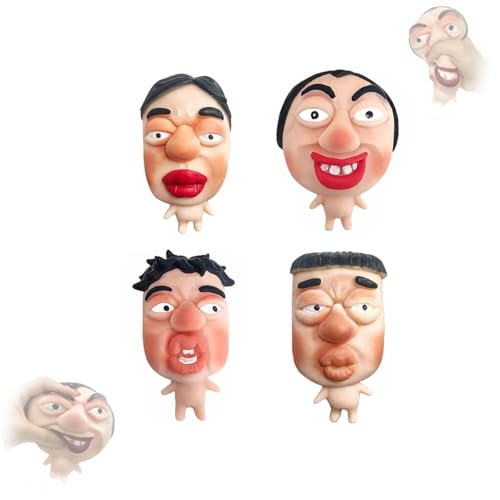 Ugly Face Fidget Toys, Funny Soft Face Shaped Silicone Squeeze Toys, Portable Comfortable Stress Relief Decoration for Adults, Novelty Gift for Birthday, Christmas (All)
