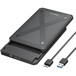 iDsonix Caja Disco Duro 2.5 USB 3.0, Carcasa Disco Duro para SATA I/II/III 7mm/9.5mm SSD HDD con Cable USB, Sopporta UASP, No Requiere Herramientas Negro