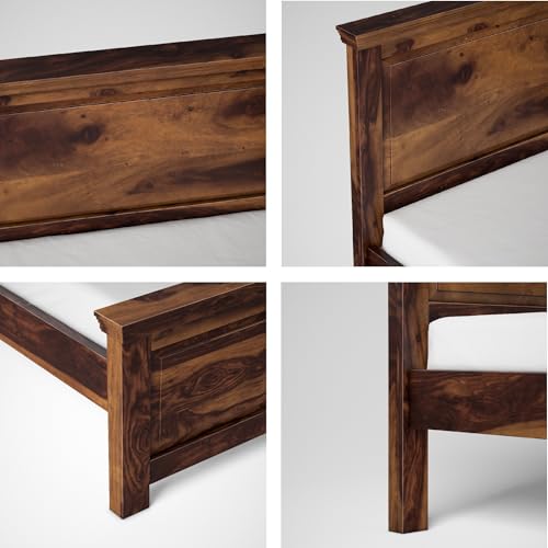 Image of AADITYA WOODS Solid Sheesham Wood Single Bed Cot Without Storage | Single Size Bed for Bedroom | Multipurpose Use Bed- Walnut 21
