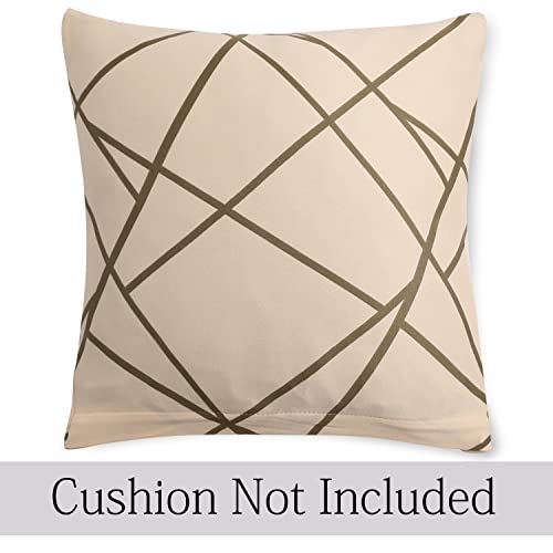 Image of HOKIPO Stretchable Cushion Cover for Sofa 16x16 Pack of 2, Beige Abstract Line (AR-4098-D23*2), 40x 0.1 cm