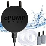 Air Pump by aPump Plus - Quiet Aquarium Oxygen Pump up to 60 Gallon for Small & Medium-Sized Fish Tank, Piezoceramic Technology & Energy Efficient. (2 channels (110V for USA))
