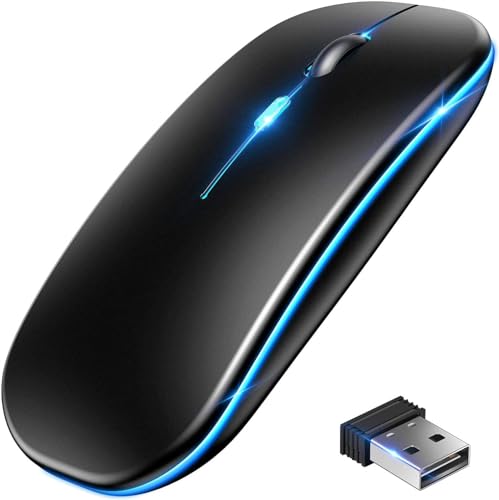 【2024超薄モデル】 マウス bluetooth マウス 無線 極静音 ワイヤレスマウス 2.4GHz＆Bluetooth両接続 静音マウス 薄型 軽量 USB 充電式 高感度 3段階DPI切替 無線マウス 小型 7色LEDランプ 両利き 薄型マウス パソコン マウス ワイヤレス コンパクト bluetoothマウス mac ipad macbook wireless mouse