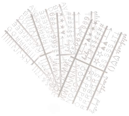 Veskaoty 1/2 Inch Letters For Felt Letter Boards,362 Pcs Including Small Letters,Numbers,Symbols,Cursive Words For Changeable Plastic Message Boards (White) #TOP12