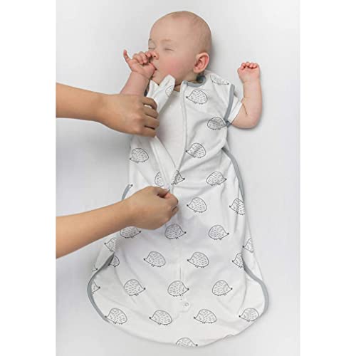 Swaddledesigns Soft Fleece Sleeping Sack, Hedgehog, Black, Medium, 6-12 Months, Wearable Blanket With 2-Way Zipper #TOP2