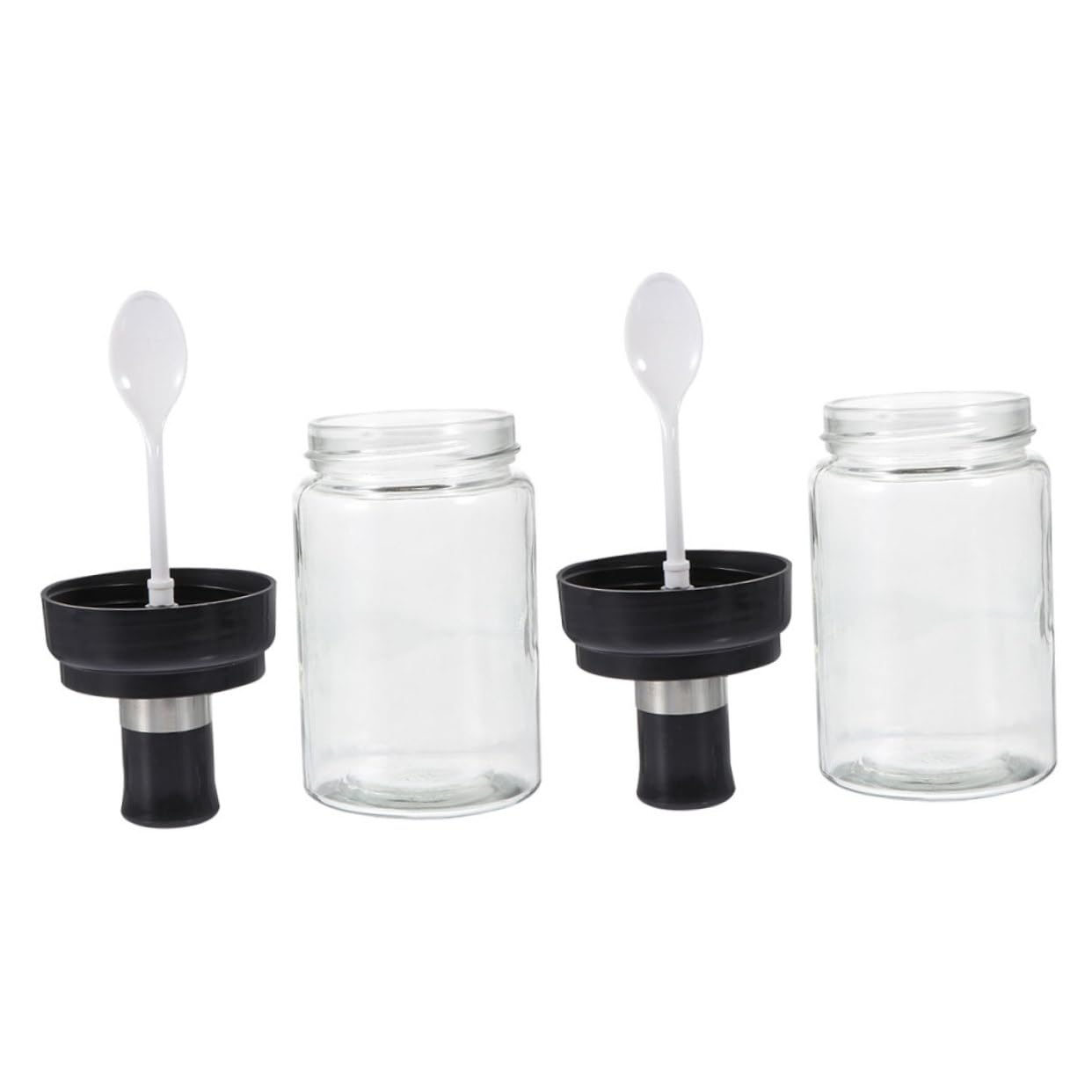 PRETYZOOM 5 Juegos Contenedor De Especias Para El Hogar Frascos Con Tapa Azúcar Dispensadores Matraz Avena Dispensador De Miel Tapas Tarro De Miel Y Galleta Gel De Sílice 2 Piezas * 5