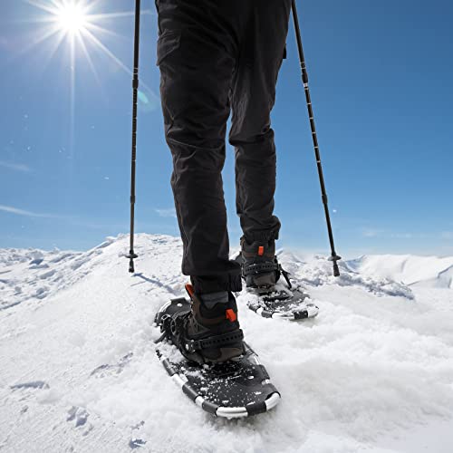Wolf Armor Lightweight Terrain Snowshoes For Men Women Youth, Aluminum Snow Shoes W/Trekking Poles, Fully Adjustable Ratchet Bindings And Carrying Tote Bag, Easy To Wear, 21"/25"/28"/30" #TOP7